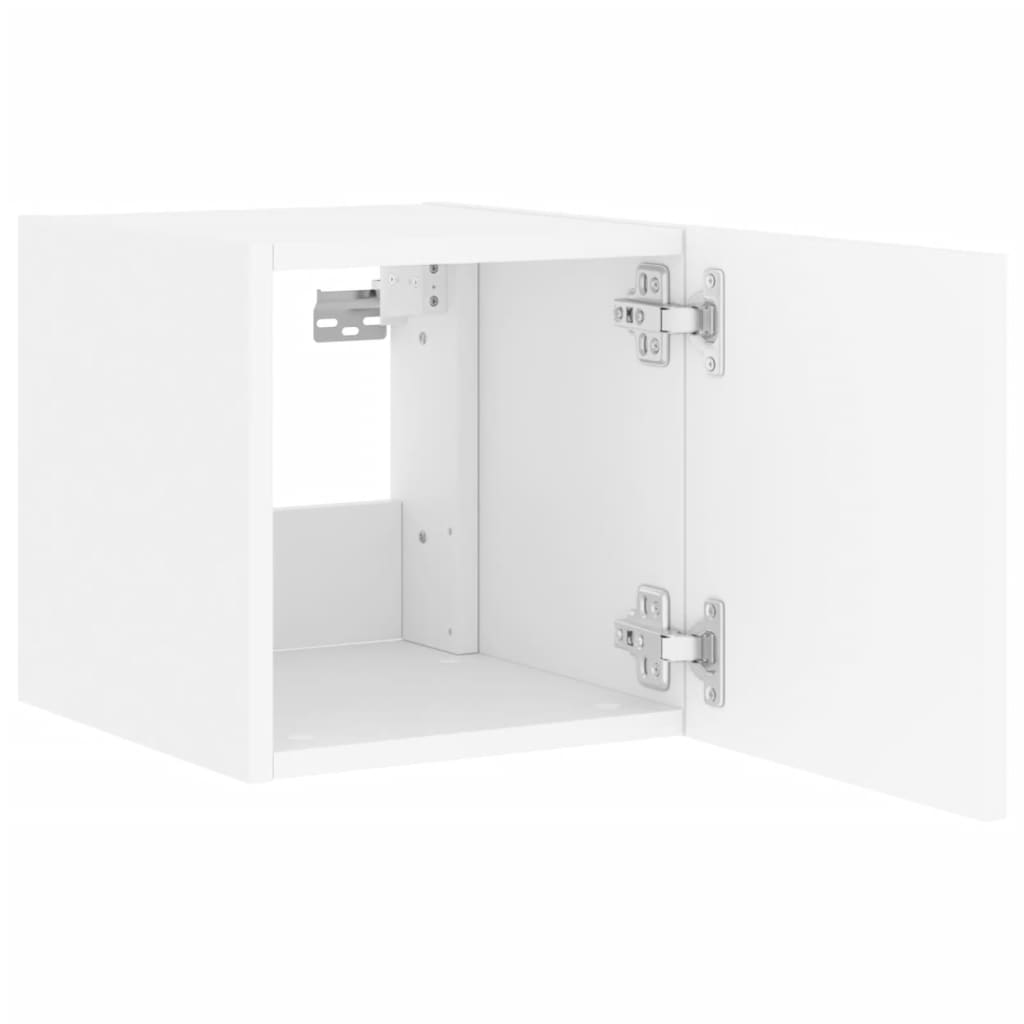 Vegghengt Tv-Benk Med Led Hvit 30,5X35X30 Cm