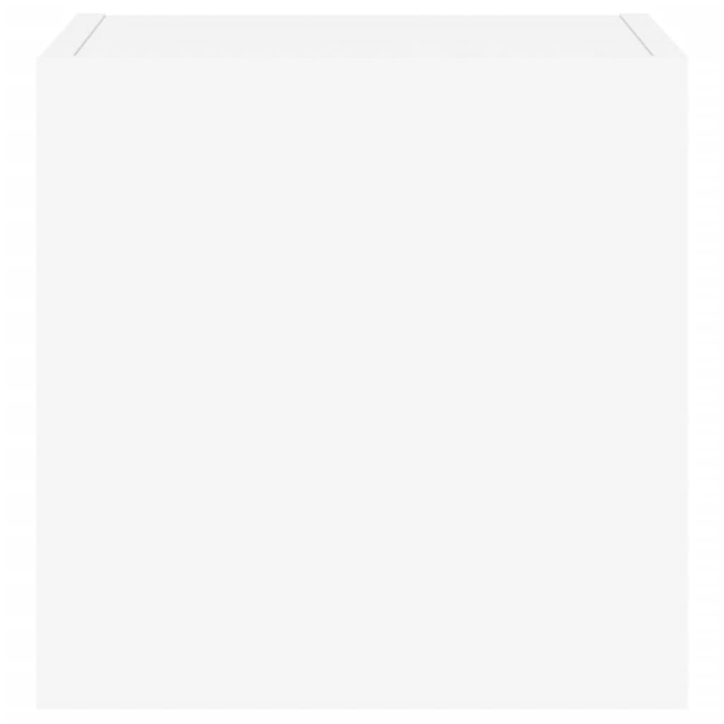 Vegghengt Tv-Benk Med Led Hvit 30,5X35X30 Cm