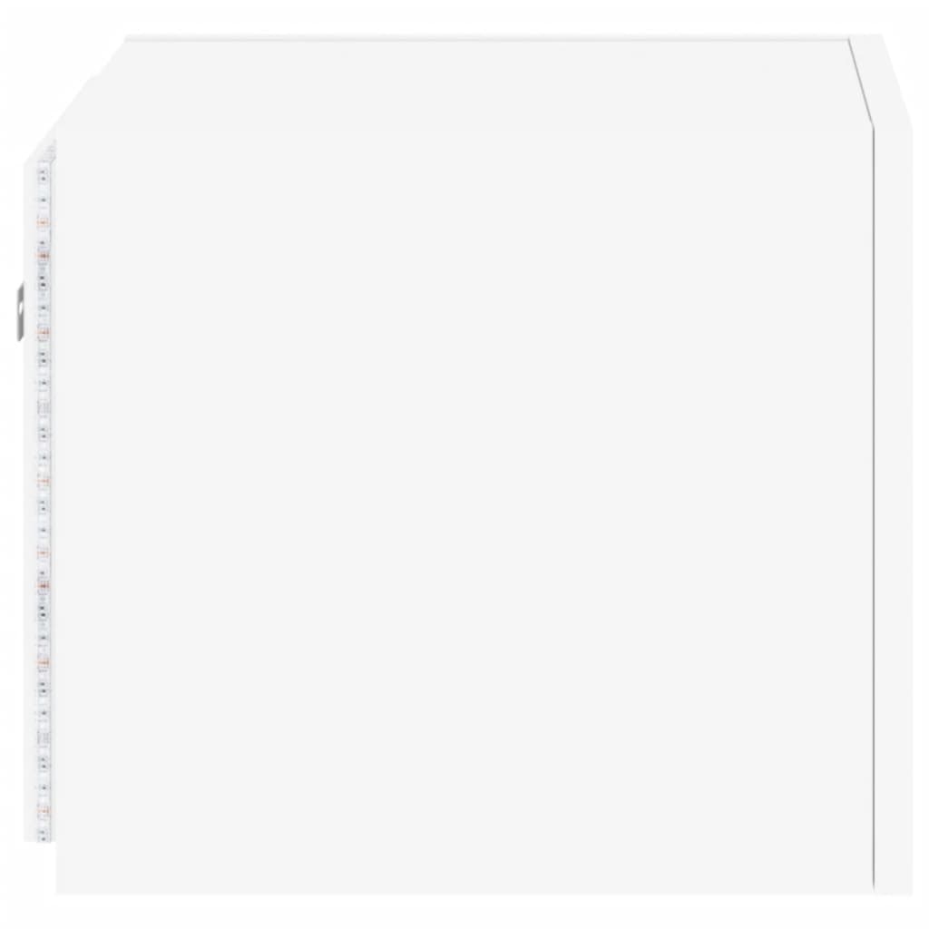 Vegghengt Tv-Benk Med Led Hvit 30,5X35X30 Cm