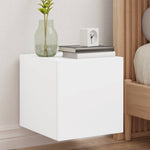 Vegghengt Tv-Benk Med Led Hvit 30,5X35X30 Cm