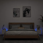 Vegghengte Tv-Benker Med Led 2 Stk Hvit 30,5X35X30 Cm