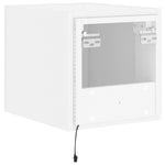 Vegghengte Tv-Benker Med Led 2 Stk Hvit 30,5X35X30 Cm