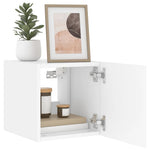 Vegghengte Tv-Benker Med Led 2 Stk Hvit 30,5X35X30 Cm