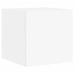 Vegghengte Tv-Benker Med Led 2 Stk Hvit 30,5X35X30 Cm