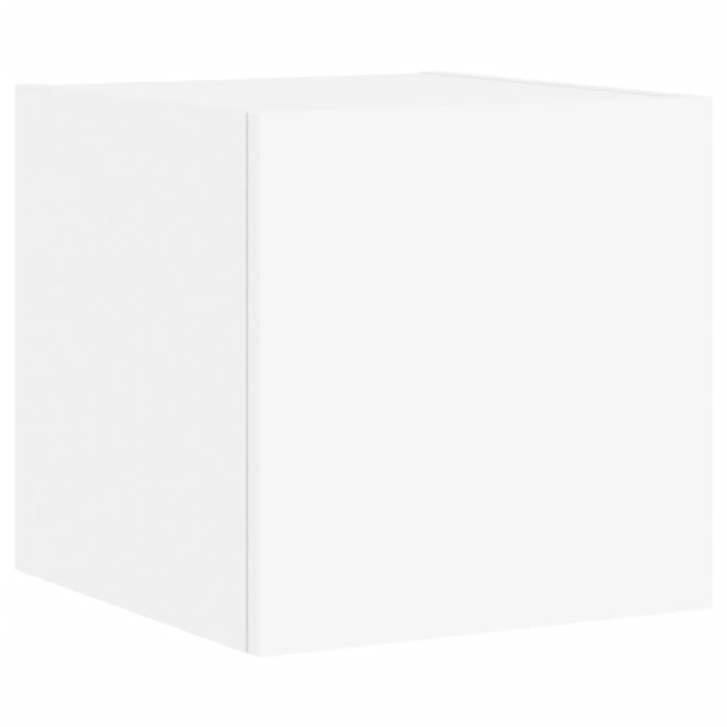 Vegghengte Tv-Benker Med Led 2 Stk Hvit 30,5X35X30 Cm