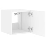 Vegghengte Tv-Benker Med Led 2 Stk Hvit 30,5X35X30 Cm