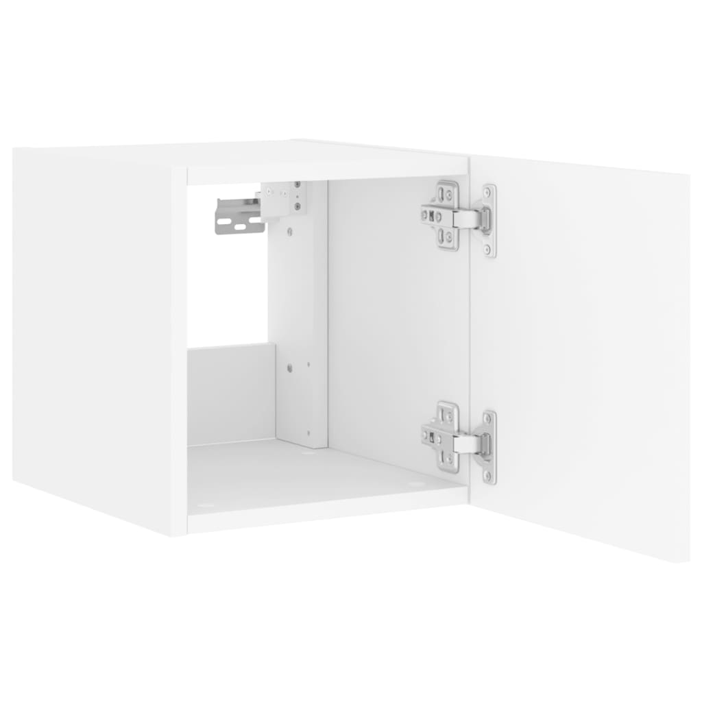 Vegghengte Tv-Benker Med Led 2 Stk Hvit 30,5X35X30 Cm