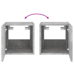 Vegghengt Tv-Benk Med Led-Lys Betonggrå 30,5X35X30 Cm