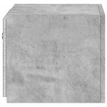 Vegghengt Tv-Benk Med Led-Lys Betonggrå 30,5X35X30 Cm