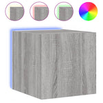 Vegghengt Tv-Benk Med Led Grå Sonoma 30,5X35X30 Cm