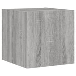 Vegghengt Tv-Benk Med Led Grå Sonoma 30,5X35X30 Cm