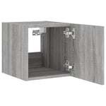 Vegghengt Tv-Benk Med Led Grå Sonoma 30,5X35X30 Cm