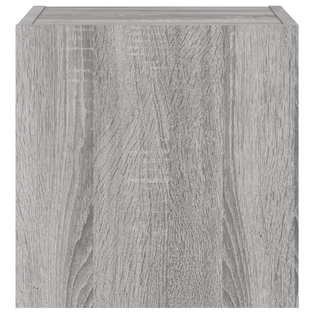 Vegghengt Tv-Benk Med Led Grå Sonoma 30,5X35X30 Cm