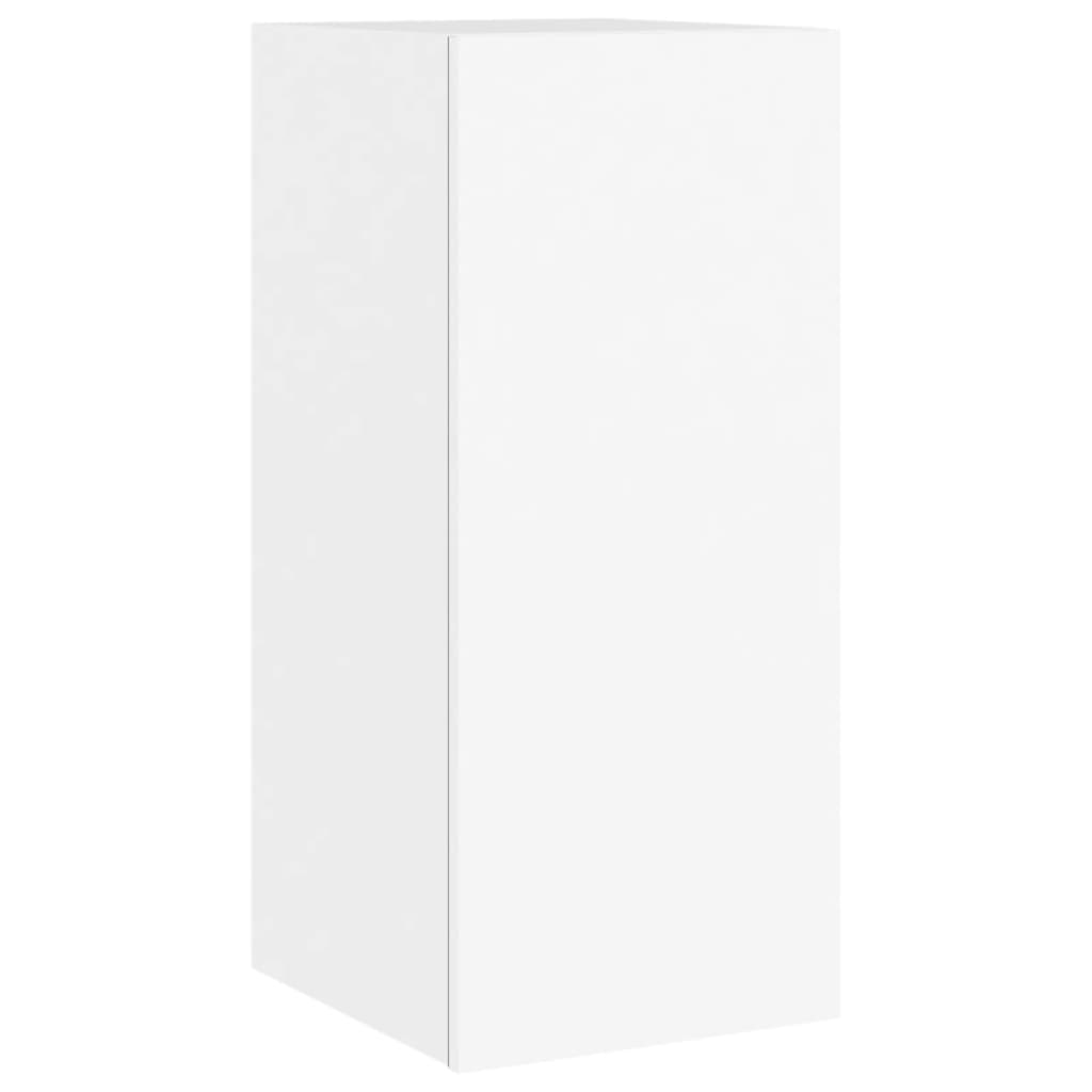 Vegghengt Tv-Benk Med Led Hvit 30,5X35X70 Cm