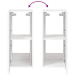 Vegghengt Tv-Benk Med Led Hvit 30,5X35X70 Cm