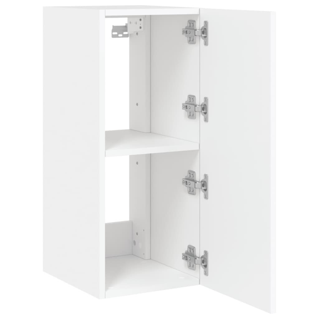 Vegghengt Tv-Benk Med Led Hvit 30,5X35X70 Cm