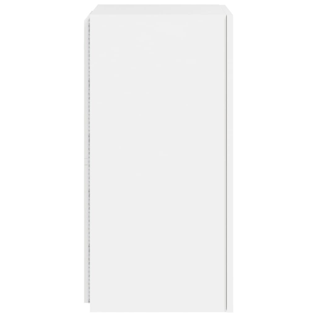 Vegghengt Tv-Benk Med Led Hvit 30,5X35X70 Cm
