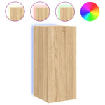 Vegghengt Tv-Benk Med Led Sonoma Eik 30,5X35X70 Cm