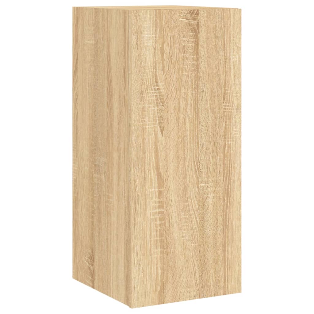 Vegghengt Tv-Benk Med Led Sonoma Eik 30,5X35X70 Cm