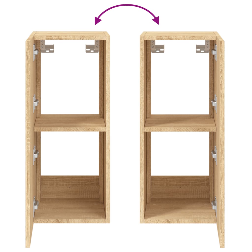 Vegghengt Tv-Benk Med Led Sonoma Eik 30,5X35X70 Cm