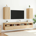 Vegghengt Tv-Benk Med Led Sonoma Eik 30,5X35X70 Cm