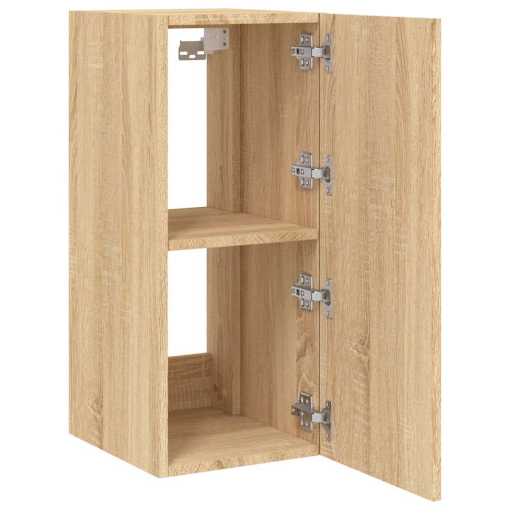 Vegghengt Tv-Benk Med Led Sonoma Eik 30,5X35X70 Cm