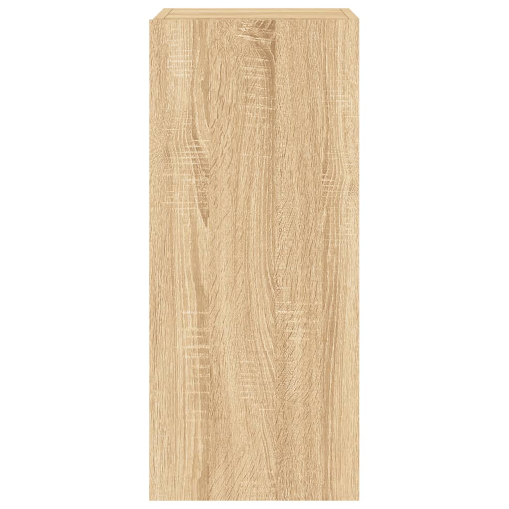 Vegghengt Tv-Benk Med Led Sonoma Eik 30,5X35X70 Cm