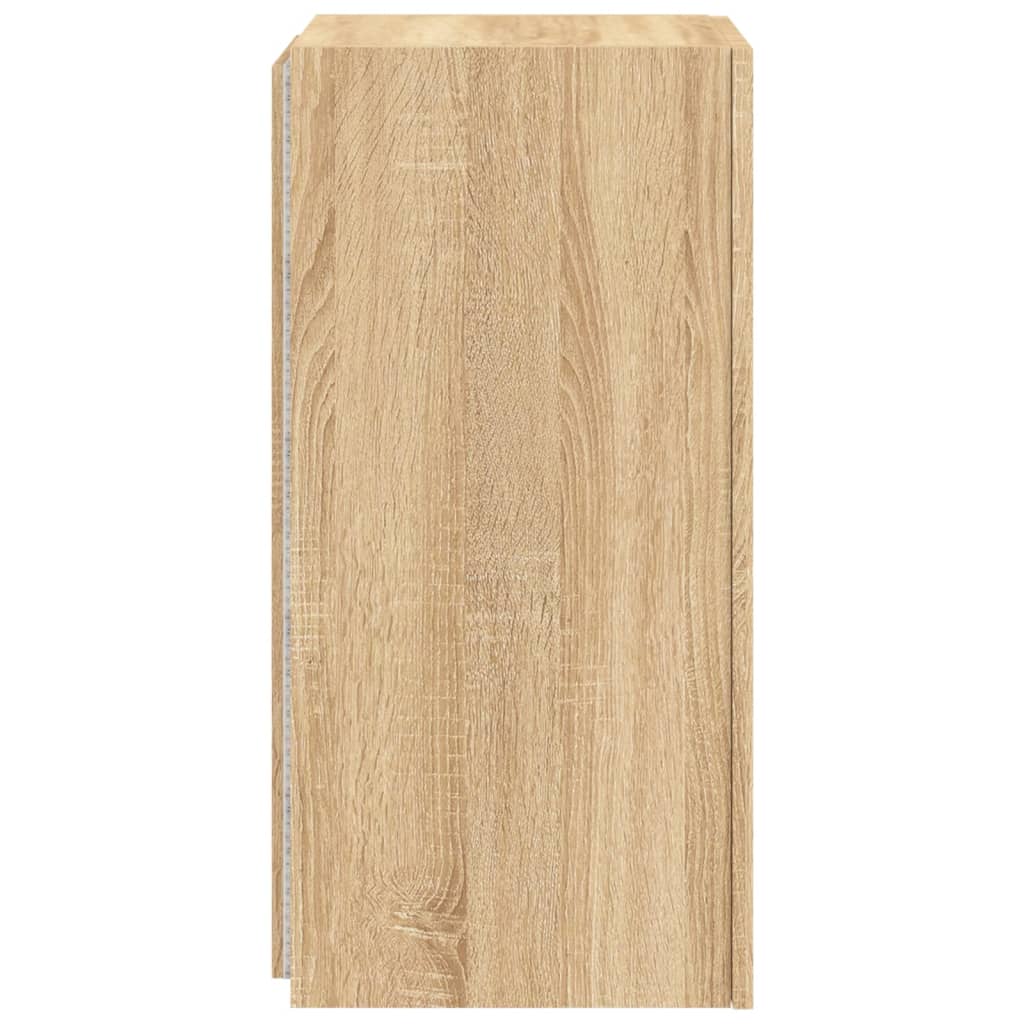 Vegghengt Tv-Benk Med Led Sonoma Eik 30,5X35X70 Cm
