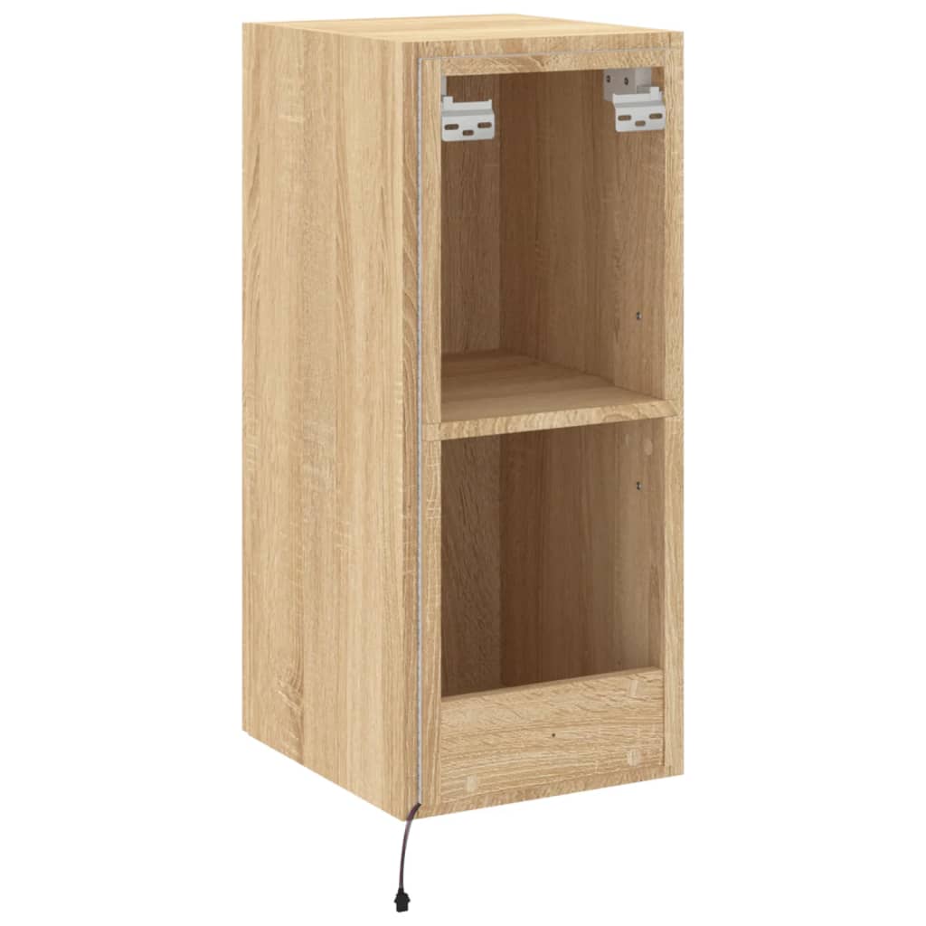 Vegghengt Tv-Benk Med Led Sonoma Eik 30,5X35X70 Cm