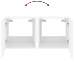 Vegghengt Tv-Benk Med Led Hvit 40,5X35X40 Cm