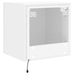 Vegghengt Tv-Benk Med Led Hvit 40,5X35X40 Cm