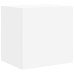 Vegghengte Tv-Benker Med Led 2 Stk Hvit 40,5X35X40 Cm