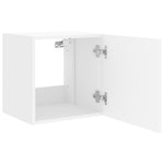 Vegghengte Tv-Benker Med Led 2 Stk Hvit 40,5X35X40 Cm