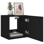 Vegghengte Tv-Benker Med Led 2 Stk Svart 40,5X35X40 Cm