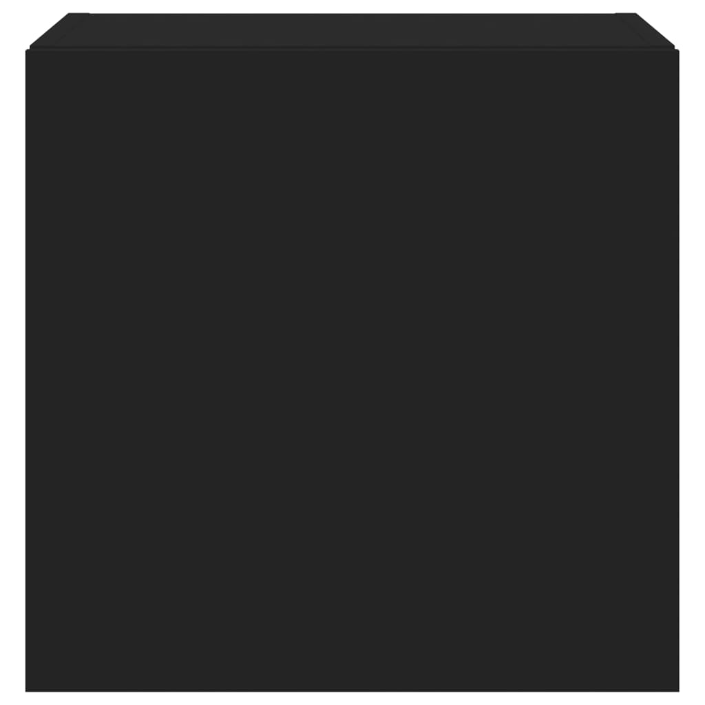 Vegghengte Tv-Benker Med Led 2 Stk Svart 40,5X35X40 Cm