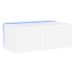 Vegghengt Tv-Benk Med Led Hvit 80X35X31 Cm