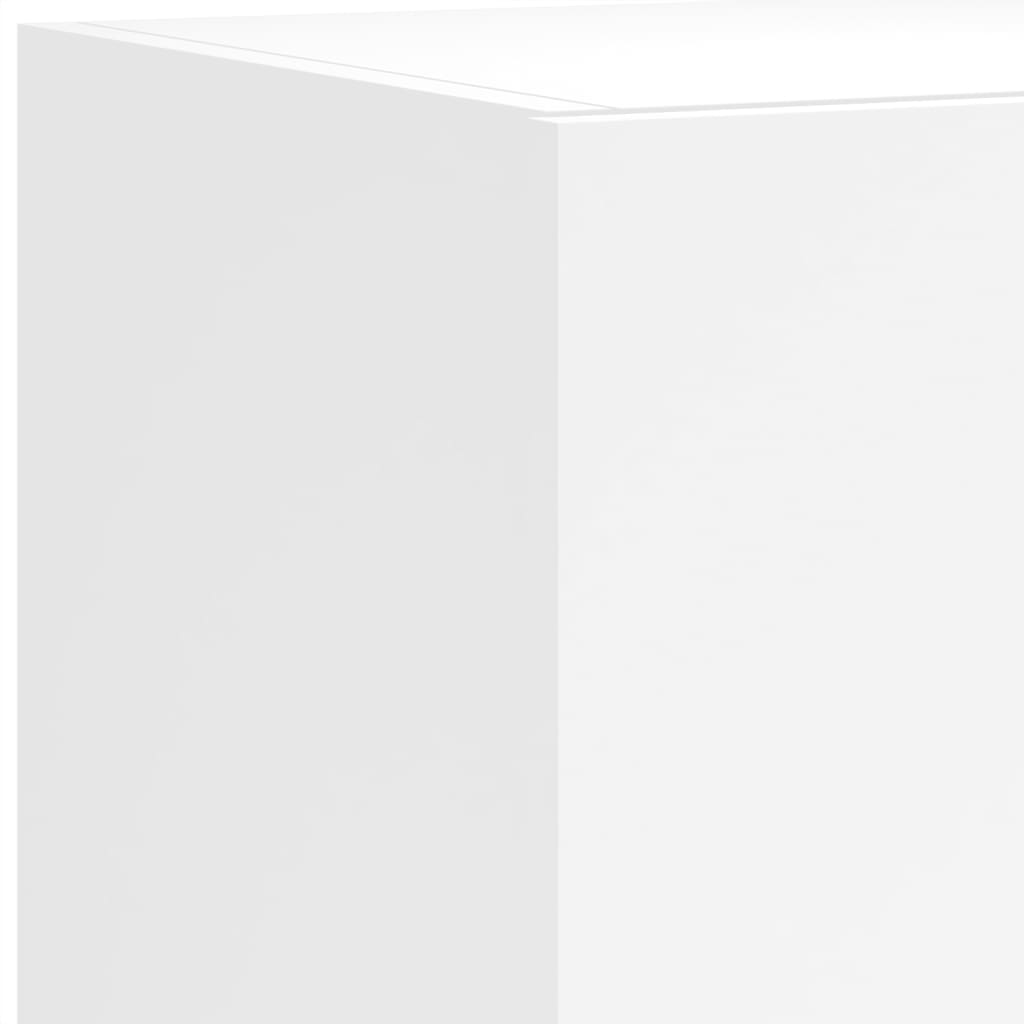 Vegghengt Tv-Benk Med Led Hvit 80X35X31 Cm