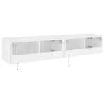 Vegghengte Tv-Benker Med Led 2 Stk Hvit 80X35X31 Cm