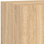 Vegghengt Tv-Benk Med Led Sonoma Eik 80X35X31 Cm