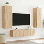 Vegghengt Tv-Benk Med Led Sonoma Eik 80X35X31 Cm