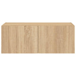 Vegghengt Tv-Benk Med Led Sonoma Eik 80X35X31 Cm