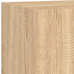 Vegghengte Tv-Benker Med Led 2 Stk Sonoma Eik 80X35X31 Cm