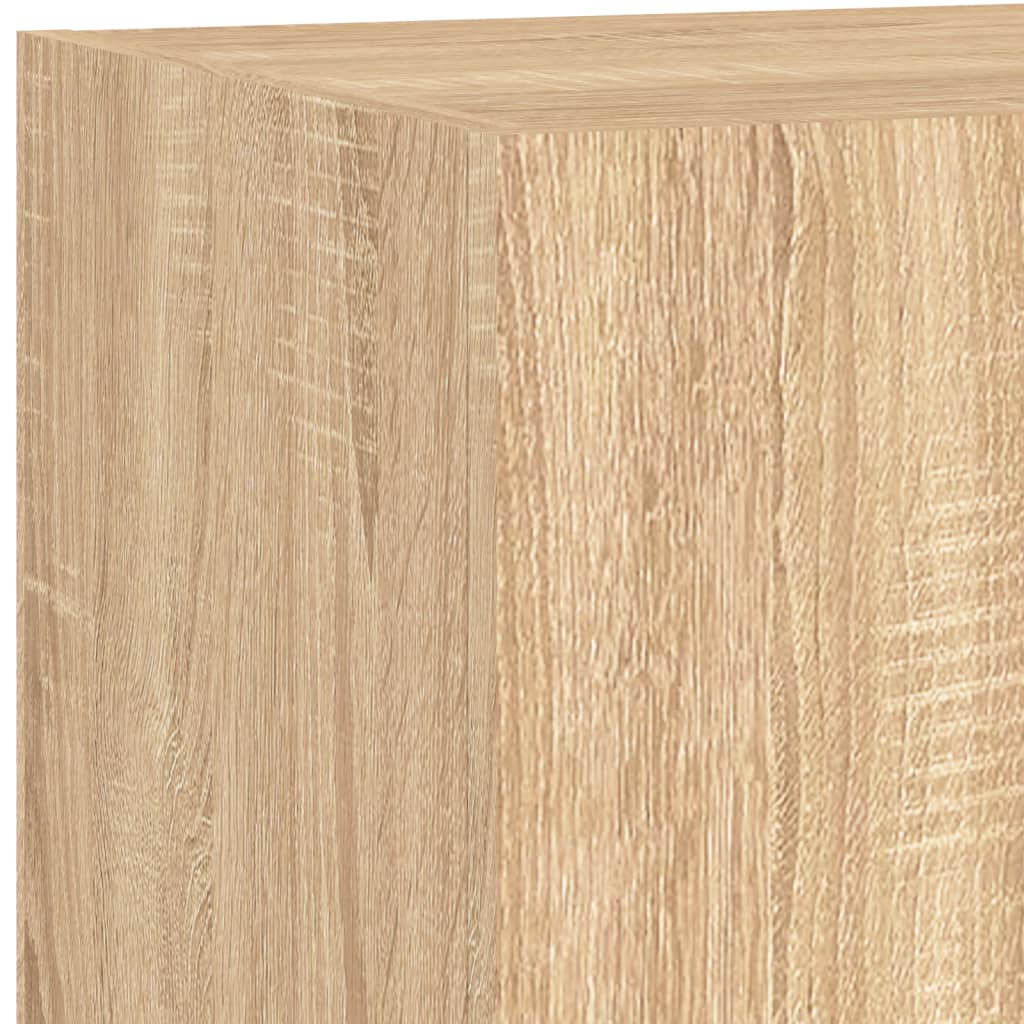 Vegghengte Tv-Benker Med Led 2 Stk Sonoma Eik 80X35X31 Cm