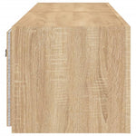 Vegghengte Tv-Benker Med Led 2 Stk Sonoma Eik 80X35X31 Cm