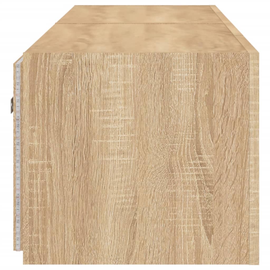 Vegghengte Tv-Benker Med Led 2 Stk Sonoma Eik 80X35X31 Cm