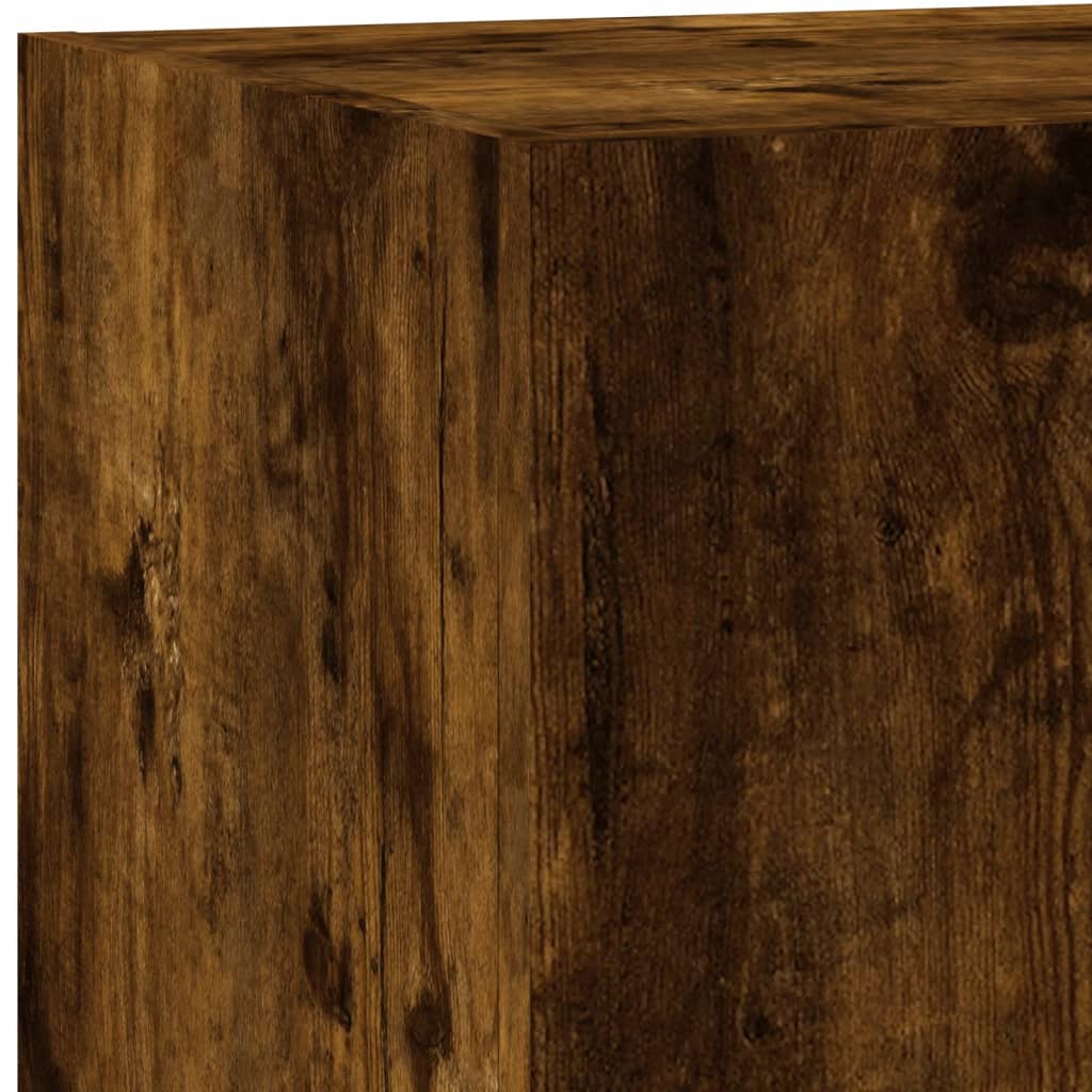 Tv-Benker Med Led-Lys 2 Stk Røkt Eik 80X35X31 Cm