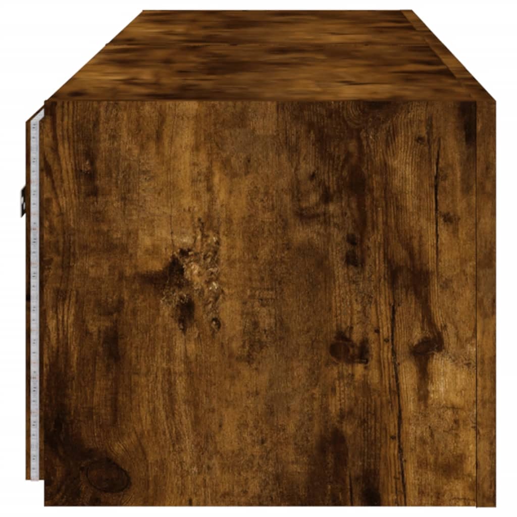 Tv-Benker Med Led-Lys 2 Stk Røkt Eik 80X35X31 Cm