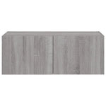 Vegghengt Tv-Benk Med Led Grå Sonoma 80X35X31 Cm