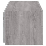 Vegghengt Tv-Benk Med Led Grå Sonoma 80X35X31 Cm