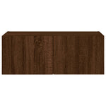 Vegghengt Tv-Benk Med Led Brun Eik 80X35X31 Cm